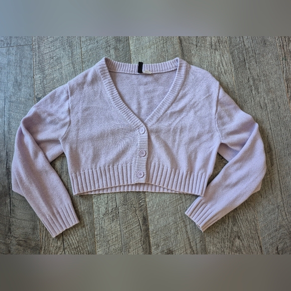 H&M Sweaters - H&M Lilac Purple Cropped Cardigan Sweater